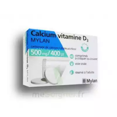 Calcium Vitamine D3 Mylan 500 Mg/400 Ui, Comprimé à Sucer Ou à Croquer à ANNEMASSE